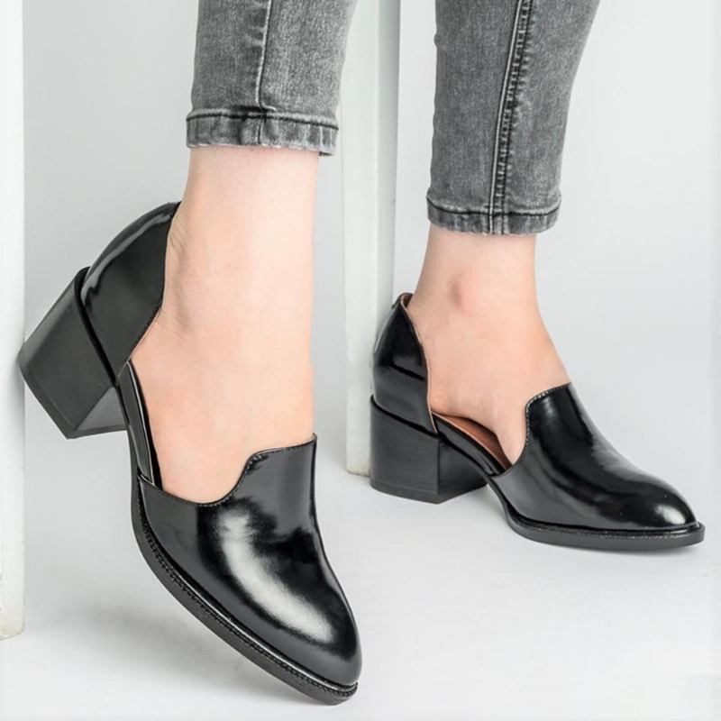 Us Storlek 5-11 Chunky Heel Pumps Casual Slip On Shoes