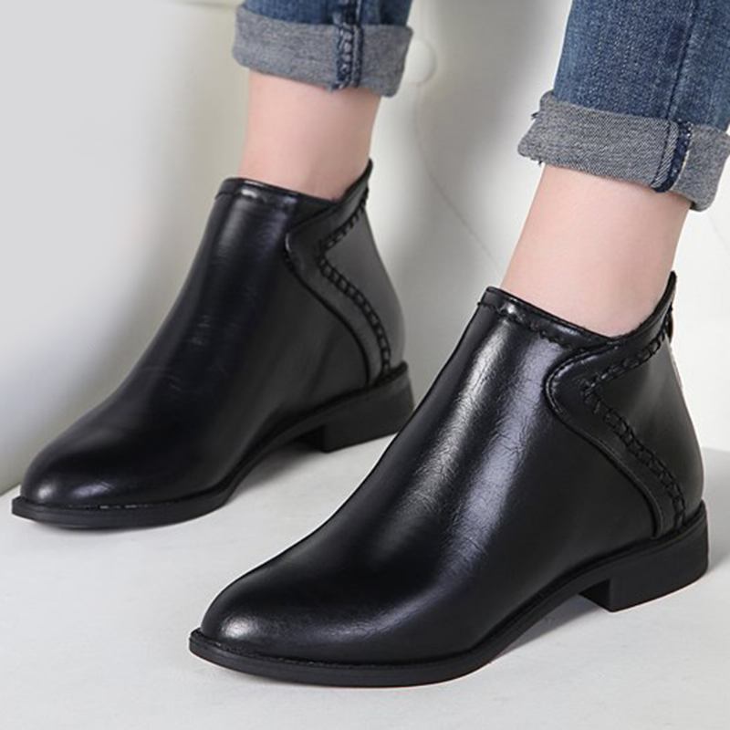 Kvinnor Casual Dragkedja Ankelboots