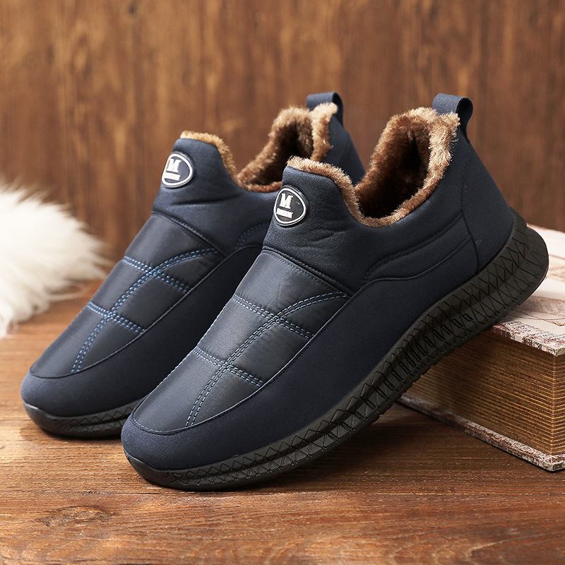 Män Enfärgad Varmfodrad Mjuk Slip On Casual Ankel Snow Boots