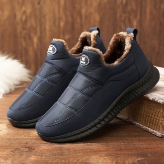 Män Enfärgad Varmfodrad Mjuk Slip On Casual Ankel Snow Boots