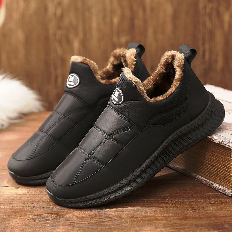 Män Enfärgad Varmfodrad Mjuk Slip On Casual Ankel Snow Boots