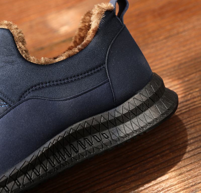 Män Enfärgad Varmfodrad Mjuk Slip On Casual Ankel Snow Boots