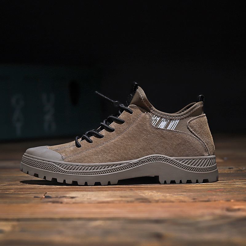 Män Ren Färg Anti-collision Toe Slip Resiatant Outdoor Casual Work Ankel Boots