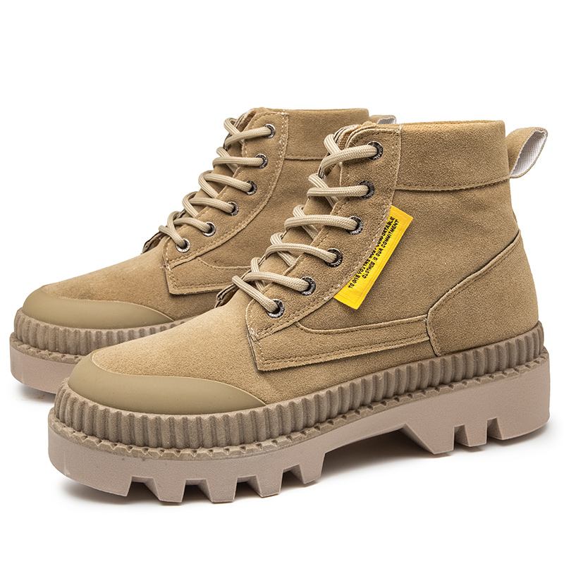 Män Snygg Retro Wide Fit Rund Tå Casual Platform Tooling Boots