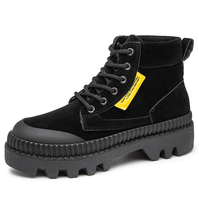 Män Snygg Retro Wide Fit Rund Tå Casual Platform Tooling Boots