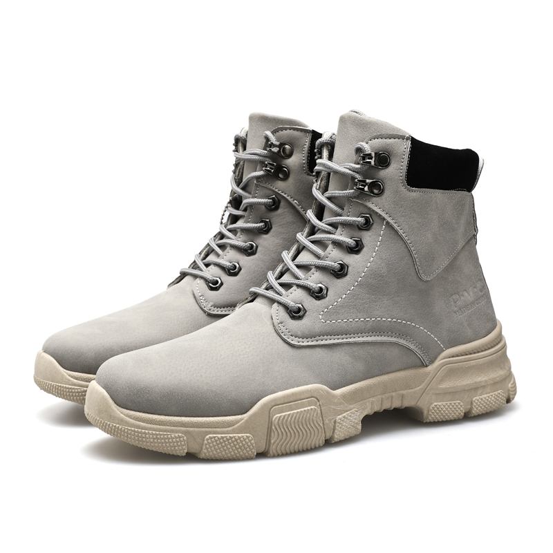 Män Snygg Sport Mikrofiber Läder Snörning Casual Ankel Boots