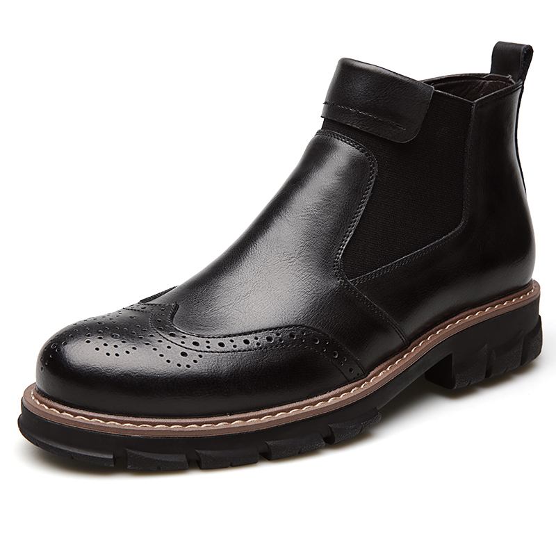 Mjuka Klassiska Brogue Chelsea Boots