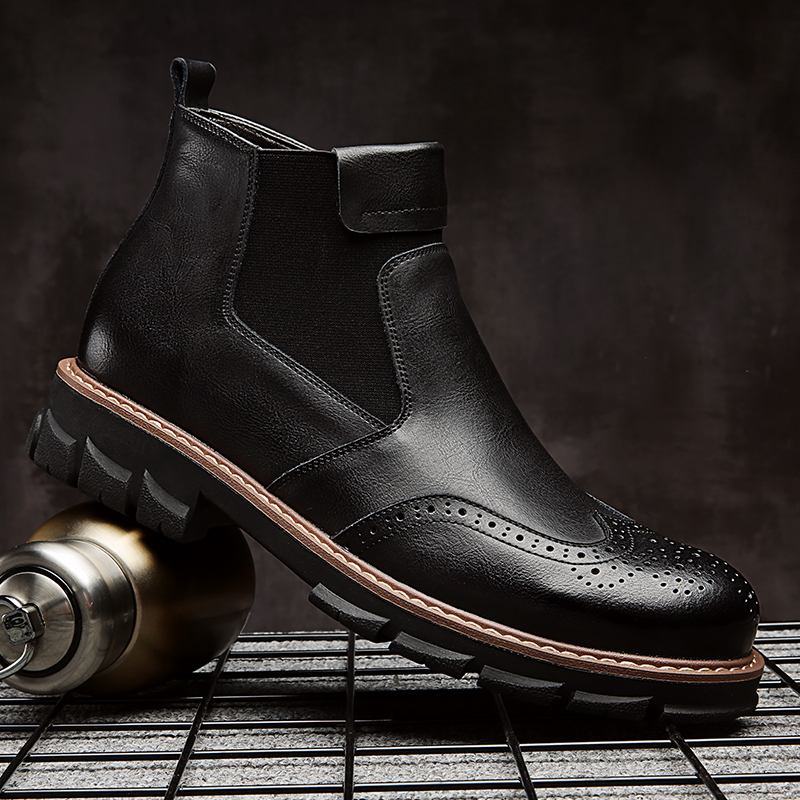 Mjuka Klassiska Brogue Chelsea Boots