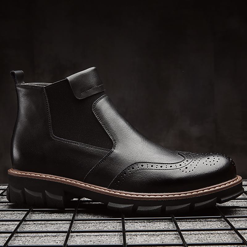 Mjuka Klassiska Brogue Chelsea Boots