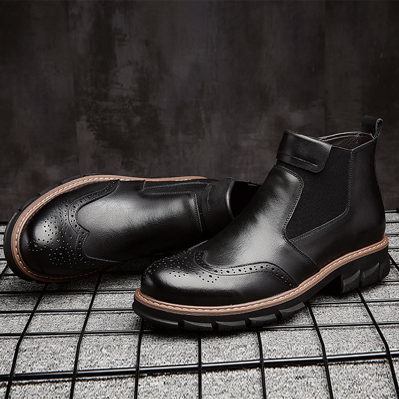 Mjuka Klassiska Brogue Chelsea Boots