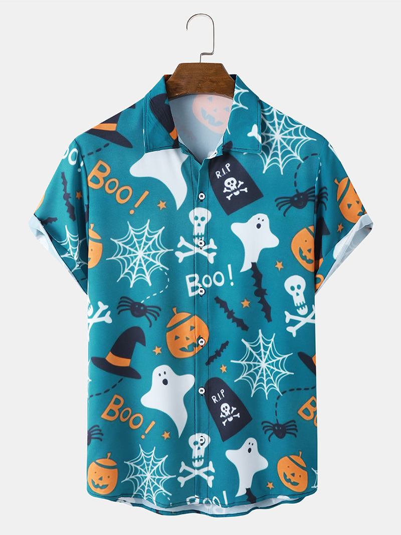 Herr Ghost Pumkpin Skeleton Casual Shirts