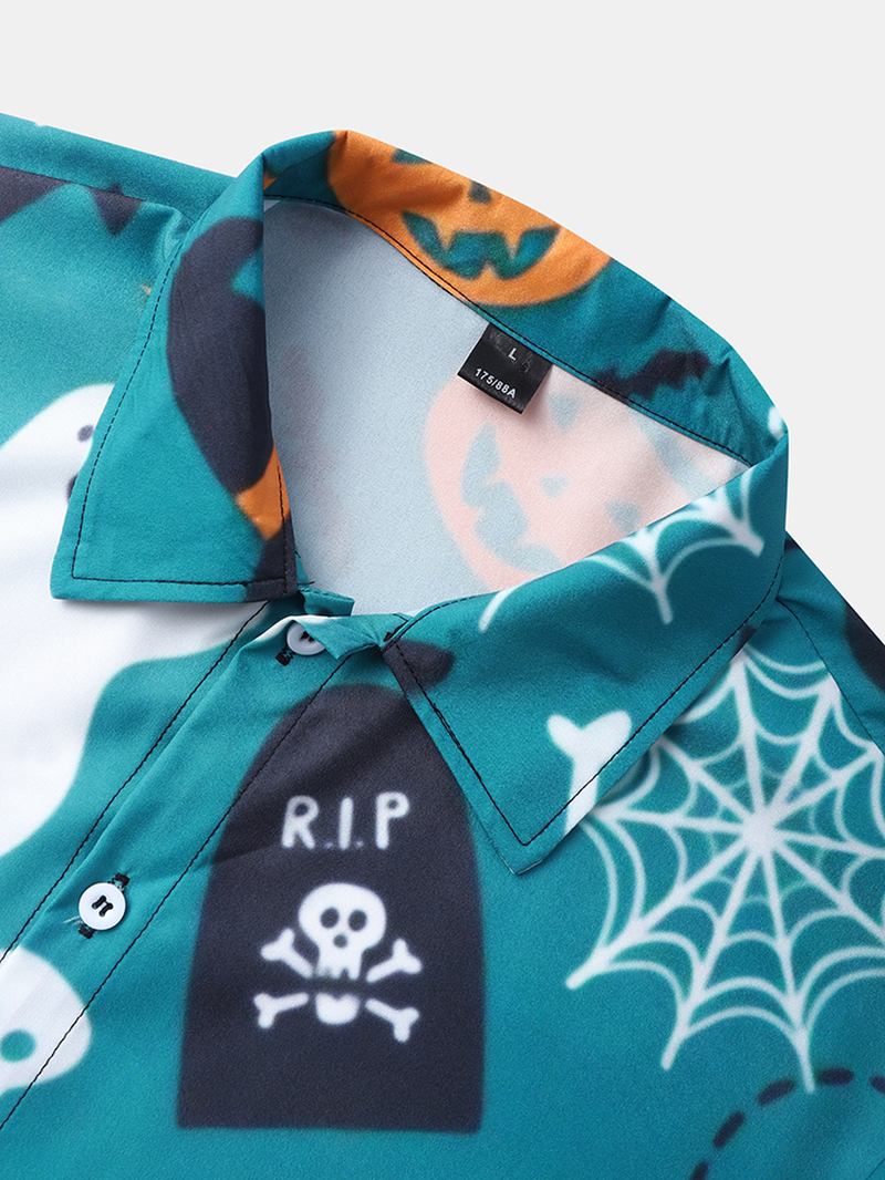 Herr Ghost Pumkpin Skeleton Casual Shirts