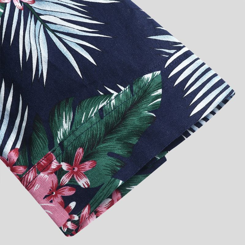 Herr Tropical Plants Tryckta Hawaiian Casual Shirts