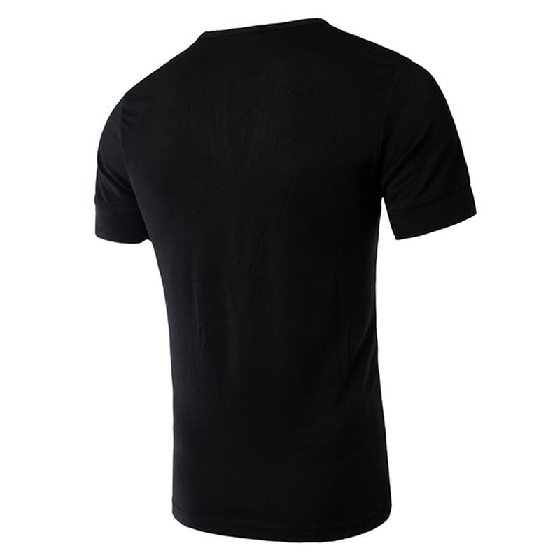 Herrmode Sexiga T-shirts Med Djup V-krage Casual Slim Ren Färg Kortärmade T-shirts