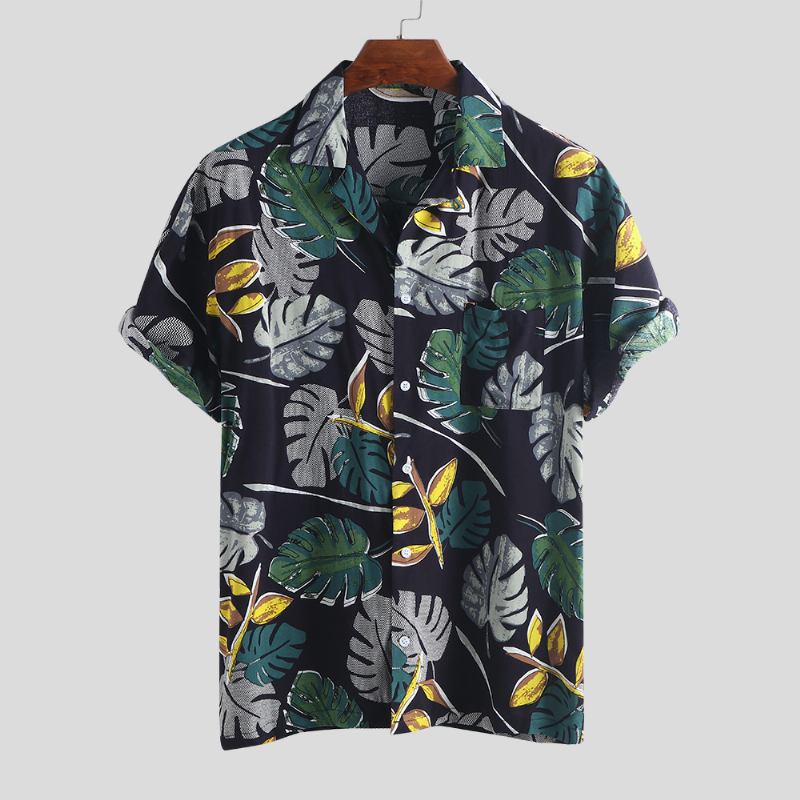 Tropical Plants Med Tryck Hawaiian Beach Shirts