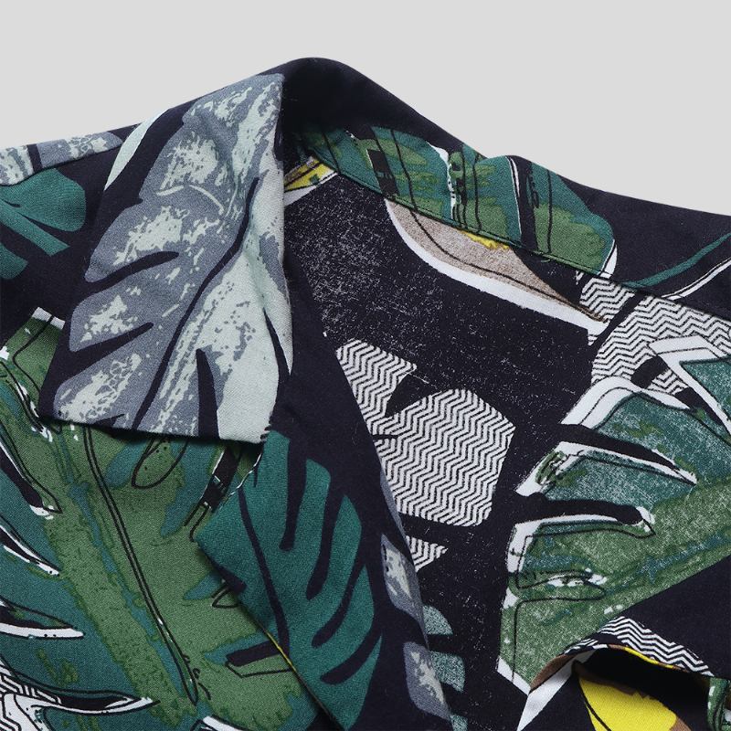 Tropical Plants Med Tryck Hawaiian Beach Shirts