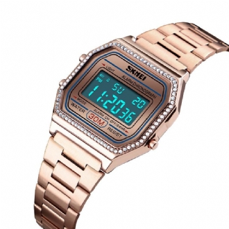 Casual Damklocka 3atm Waterproof El Light Week Display Mode Digital Watch