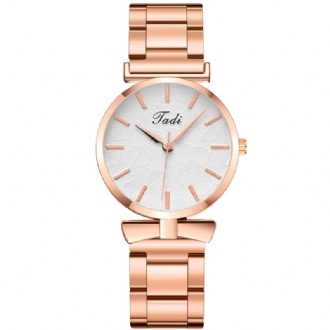 Elegant Design Utan Nummer Urtavla Casual Damarmbandsur Rose Gold Case Full Quartz Watch