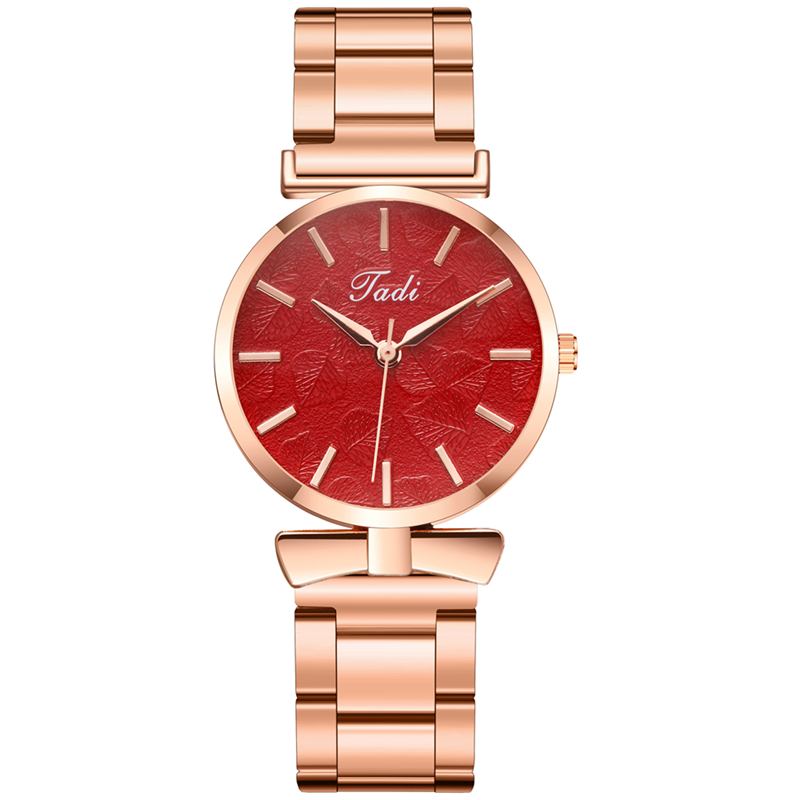 Elegant Design Utan Nummer Urtavla Casual Damarmbandsur Rose Gold Case Full Quartz Watch