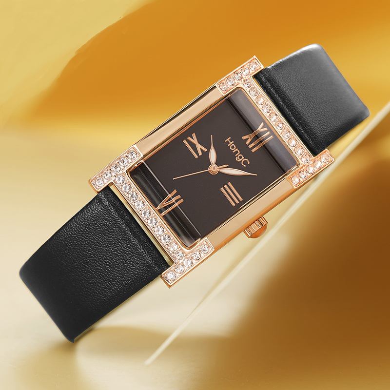 Mode Casual Elegant Rhinestone Dekoration Lysande Display Liv Vattentät Kvinnor Quartz Watch