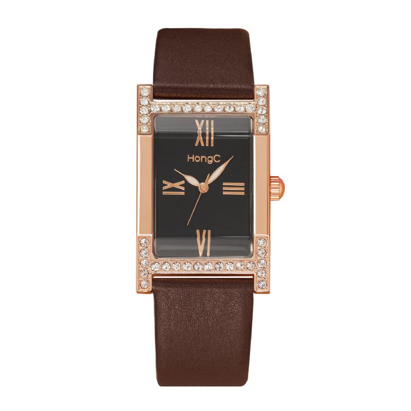 Mode Casual Elegant Rhinestone Dekoration Lysande Display Liv Vattentät Kvinnor Quartz Watch