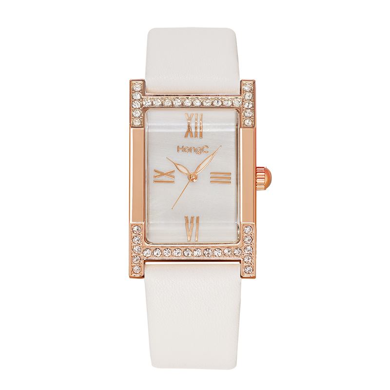 Mode Casual Elegant Rhinestone Dekoration Lysande Display Liv Vattentät Kvinnor Quartz Watch