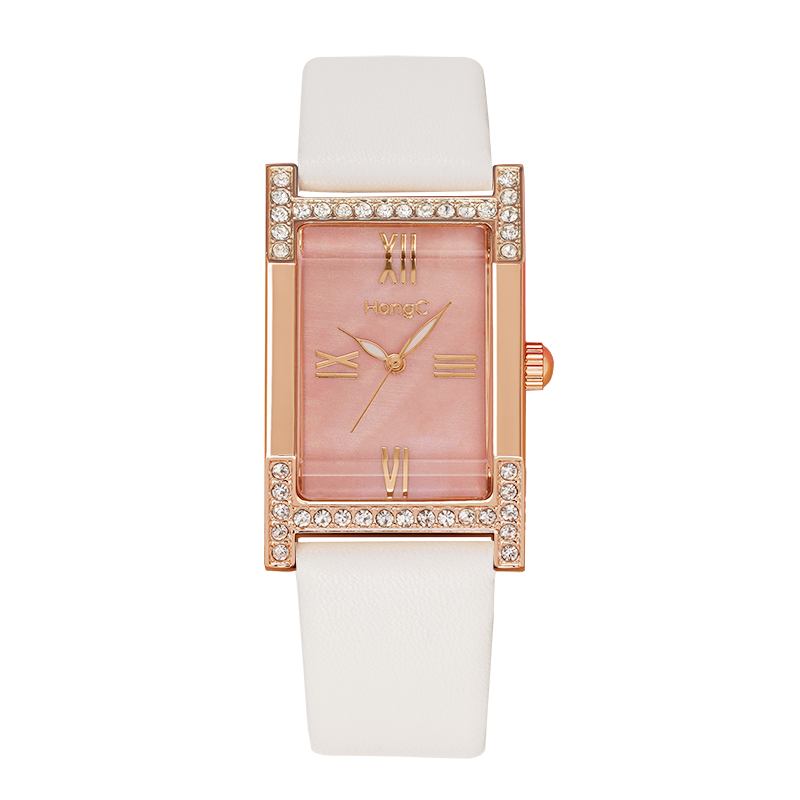 Mode Casual Elegant Rhinestone Dekoration Lysande Display Liv Vattentät Kvinnor Quartz Watch