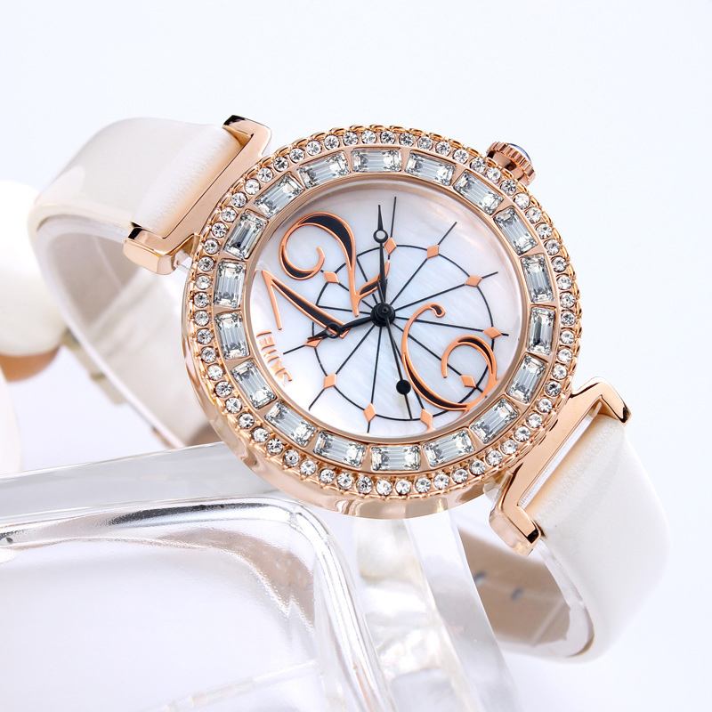 Rhinestone Kvinnor Armbandsur Shell Urtavla Vattentät Elegant Design Quartz Watch