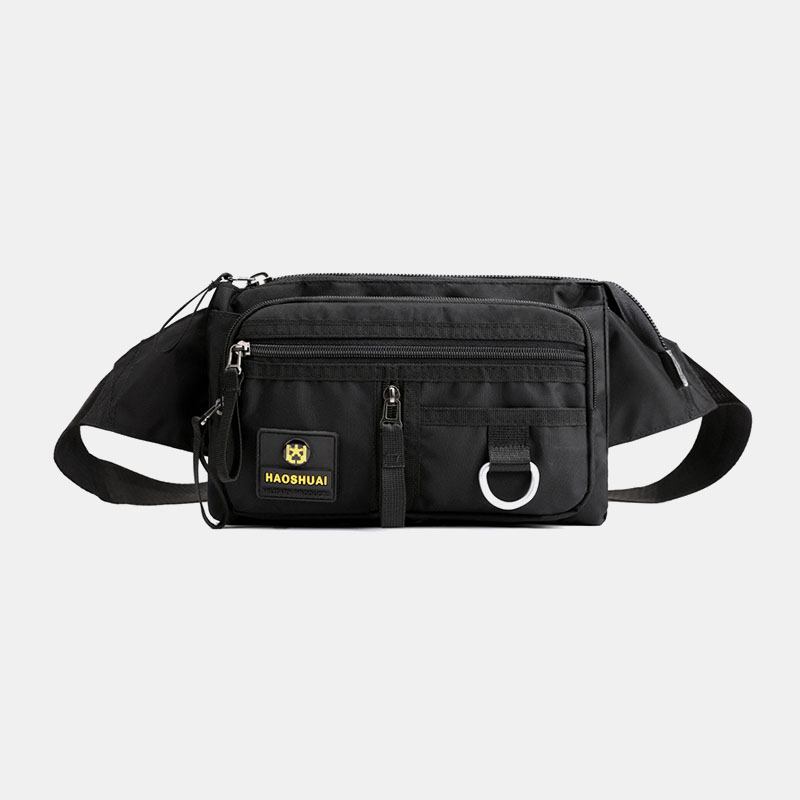 Herr Nylon Flerlagers Bröstväska Med Stor Kapacitet Multi-pocket Anti-stöld Midjeväska Crossbody Axelväska