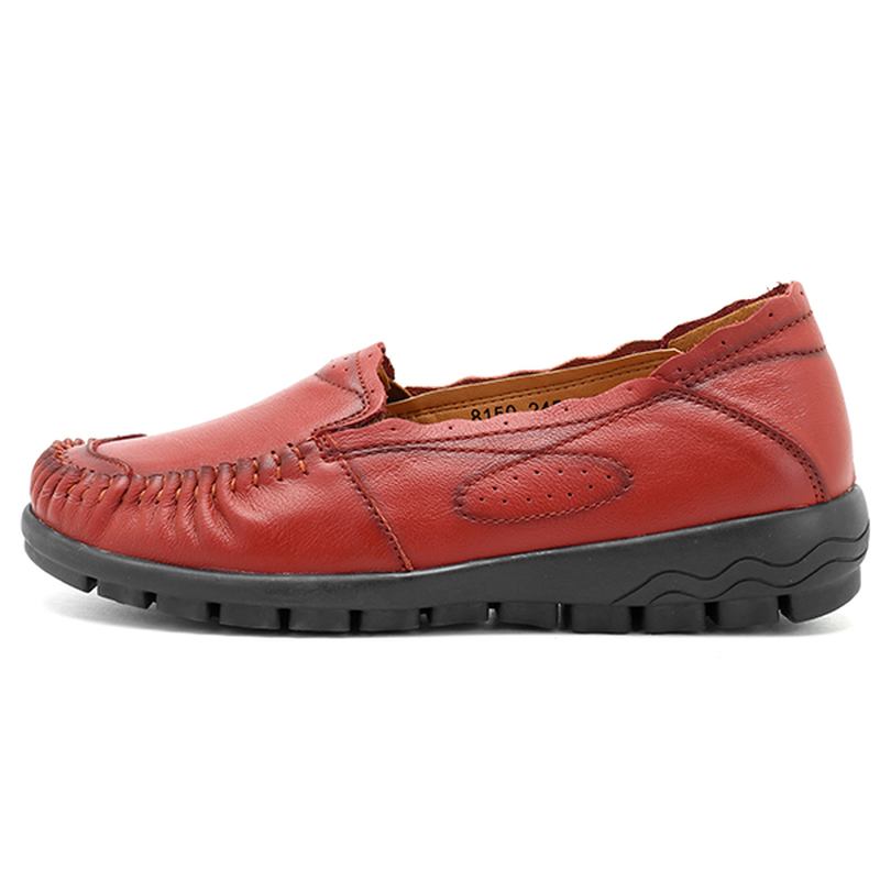 Äkta Läder Dam Casual Flat Loafers