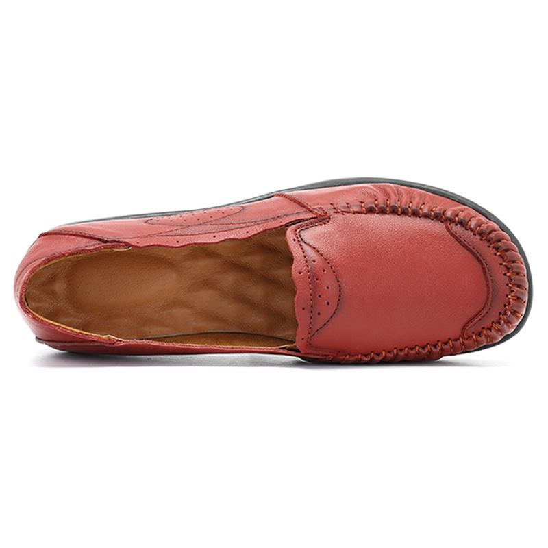 Äkta Läder Dam Casual Flat Loafers