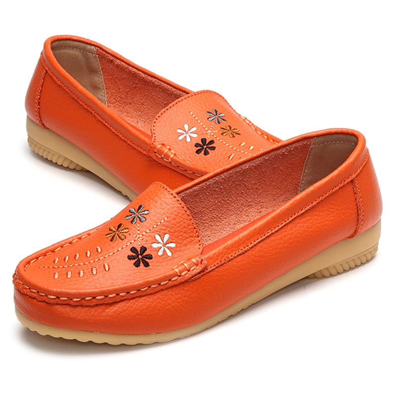 Blomsterbroderi Casual Slip On Flat Shoes