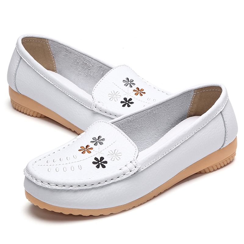 Blomsterbroderi Casual Slip On Flat Shoes