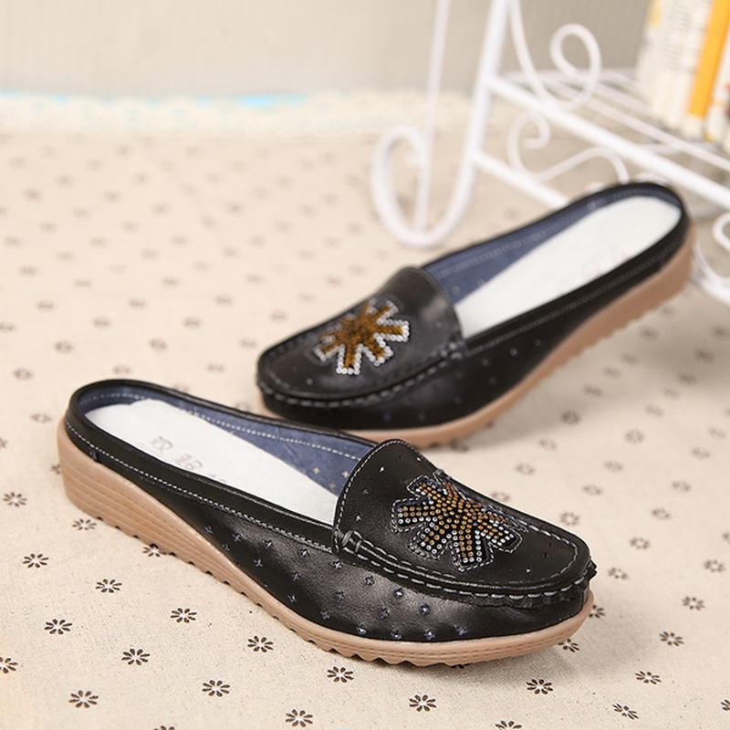 Casual Hollow Out Slip On Flat Loafers För Kvinnor