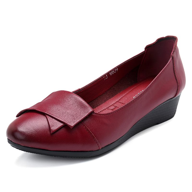 Dam Bekväma Mjuka Läder Flats Loafers