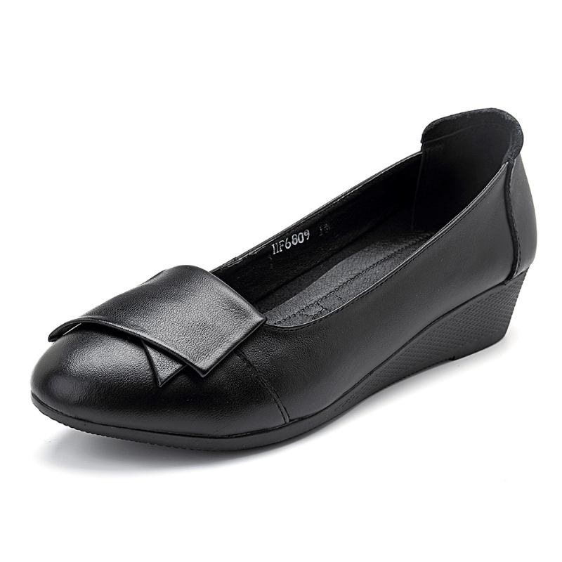 Dam Bekväma Mjuka Läder Flats Loafers