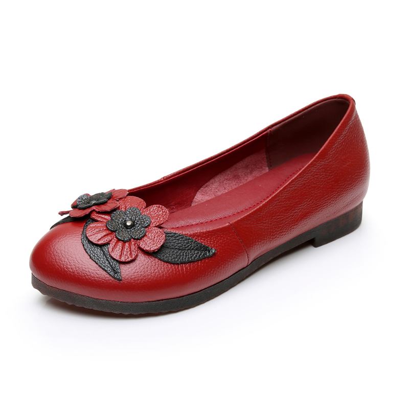 Dam Blommor Decor Sole Mjuk Läder Loafers