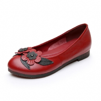 Dam Blommor Decor Sole Mjuk Läder Loafers