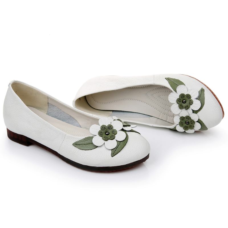 Dam Blommor Decor Sole Mjuk Läder Loafers