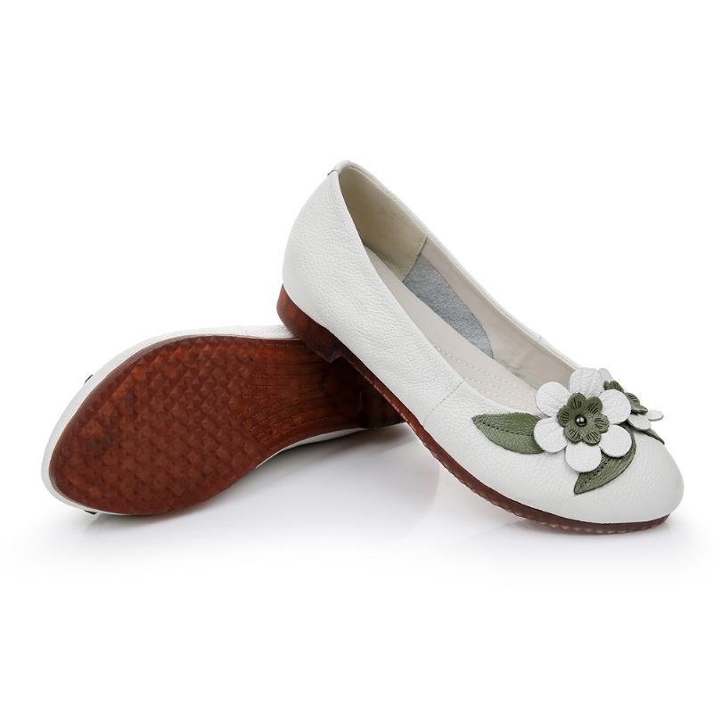 Dam Blommor Decor Sole Mjuk Läder Loafers