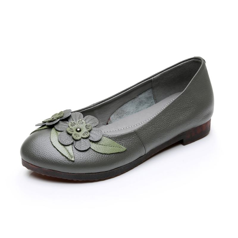 Dam Blommor Decor Sole Mjuk Läder Loafers