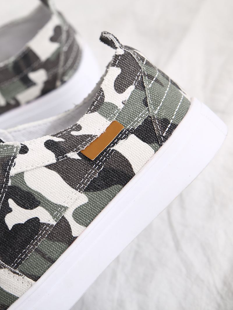 Dam Camouflage Canvas Wide Fit Bärbara Casual Flats