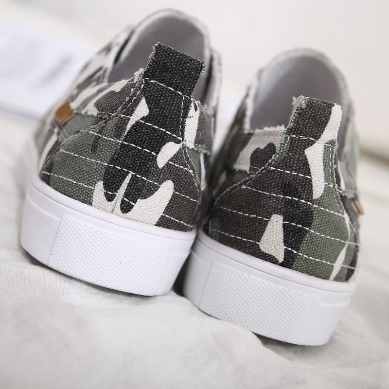 Dam Camouflage Canvas Wide Fit Bärbara Casual Flats