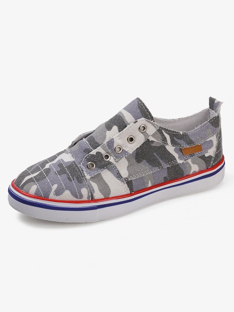 Dam Camouflage Canvas Wide Fit Bärbara Casual Flats