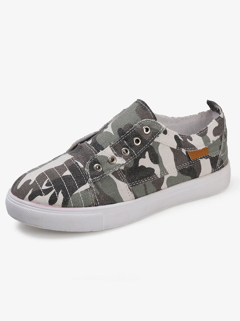 Dam Camouflage Canvas Wide Fit Bärbara Casual Flats