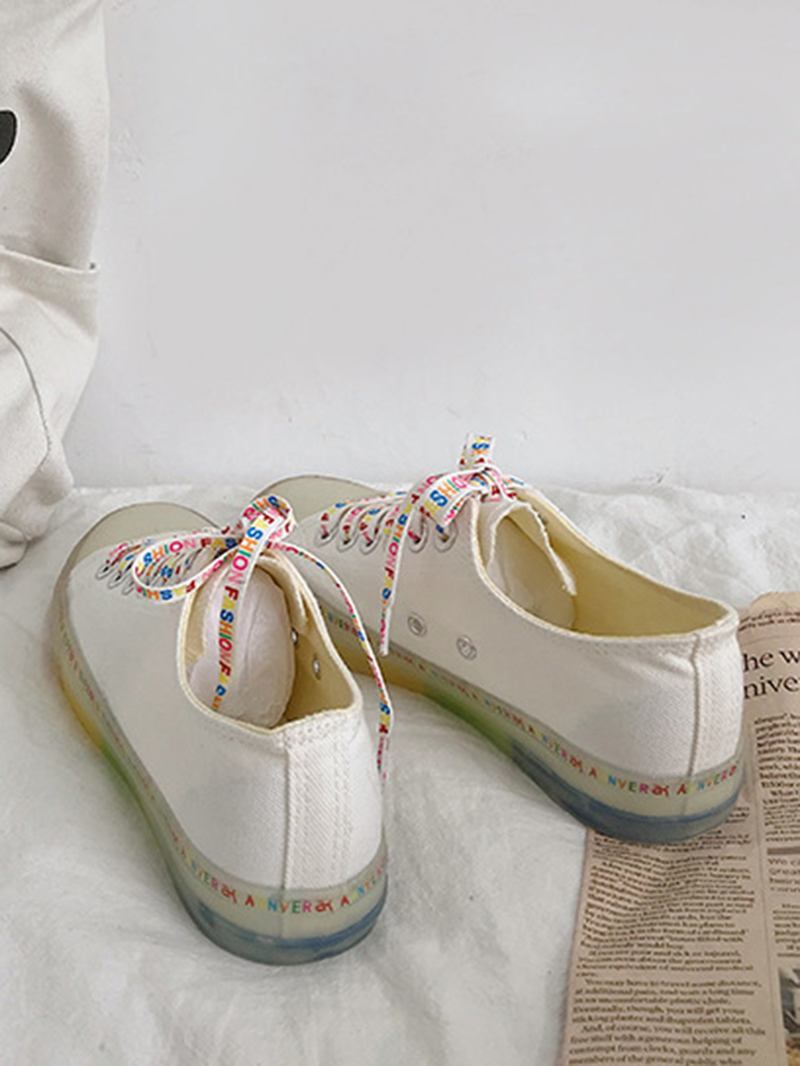 Dam Canvas Low Top Rainbow Sole Casual Student Flats