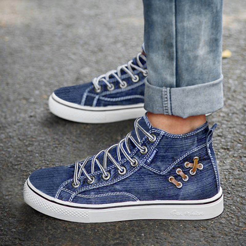 Dam Denim Bärbara Casual Sport High Top Flats