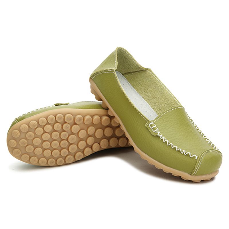 Dam Flats Shoes Bekväma Casual Slip On Round Toe Mjuka Flat Loafers Skor