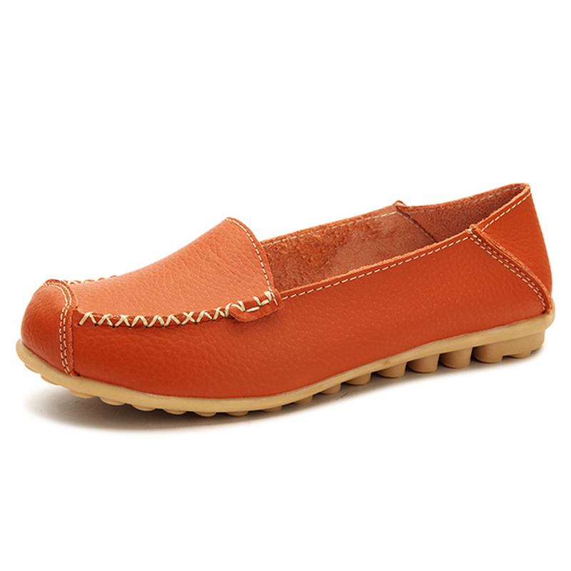 Dam Flats Shoes Bekväma Casual Slip On Round Toe Mjuka Flat Loafers Skor