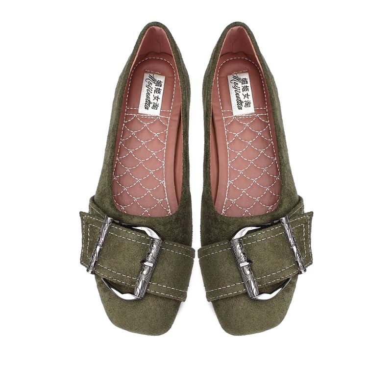 Dam Metalldekor I Enfärgad Slip On Flats Loafers